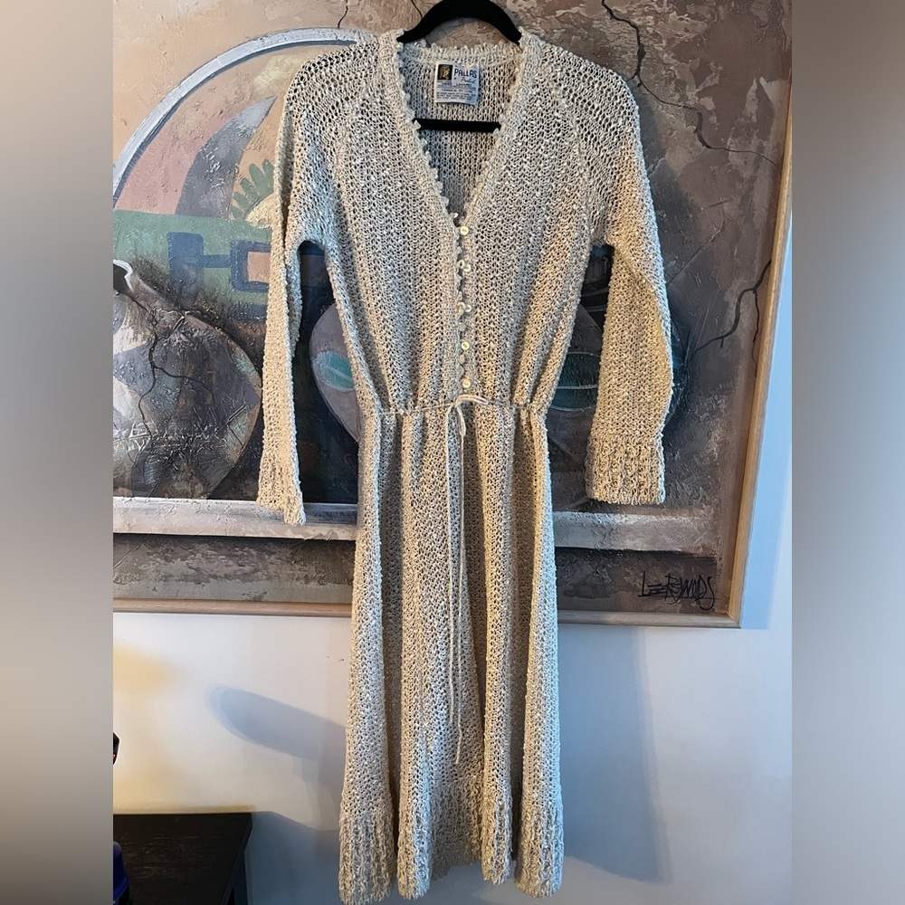 PALLAS 100 % Linen Hand loomed Knitted Dress Made in Ireland